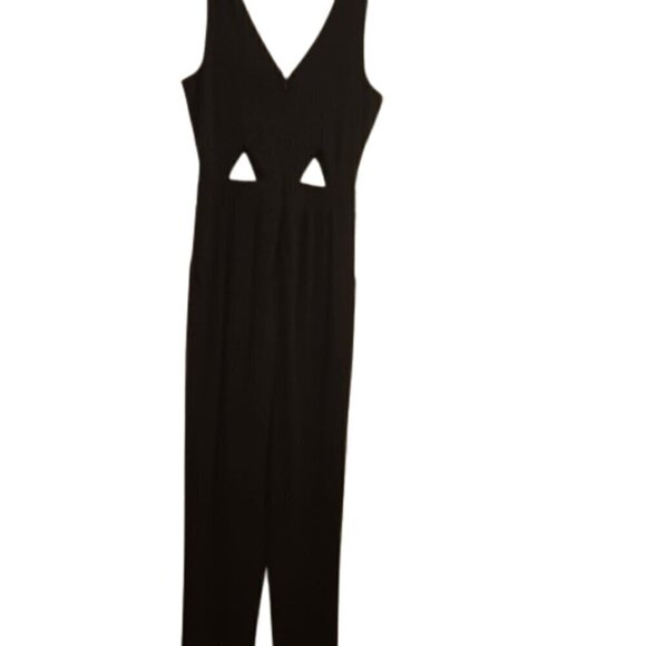 Slinky black sleeveless jumpsuit with cut out waist Size Small - Picture 5 of 8
